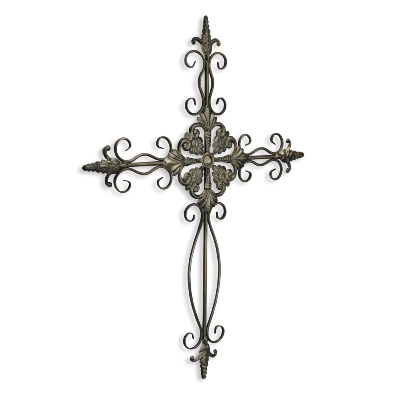 Contemporary Home Living 29" Bronze Solid Rustic Finish Metal Wall Cross